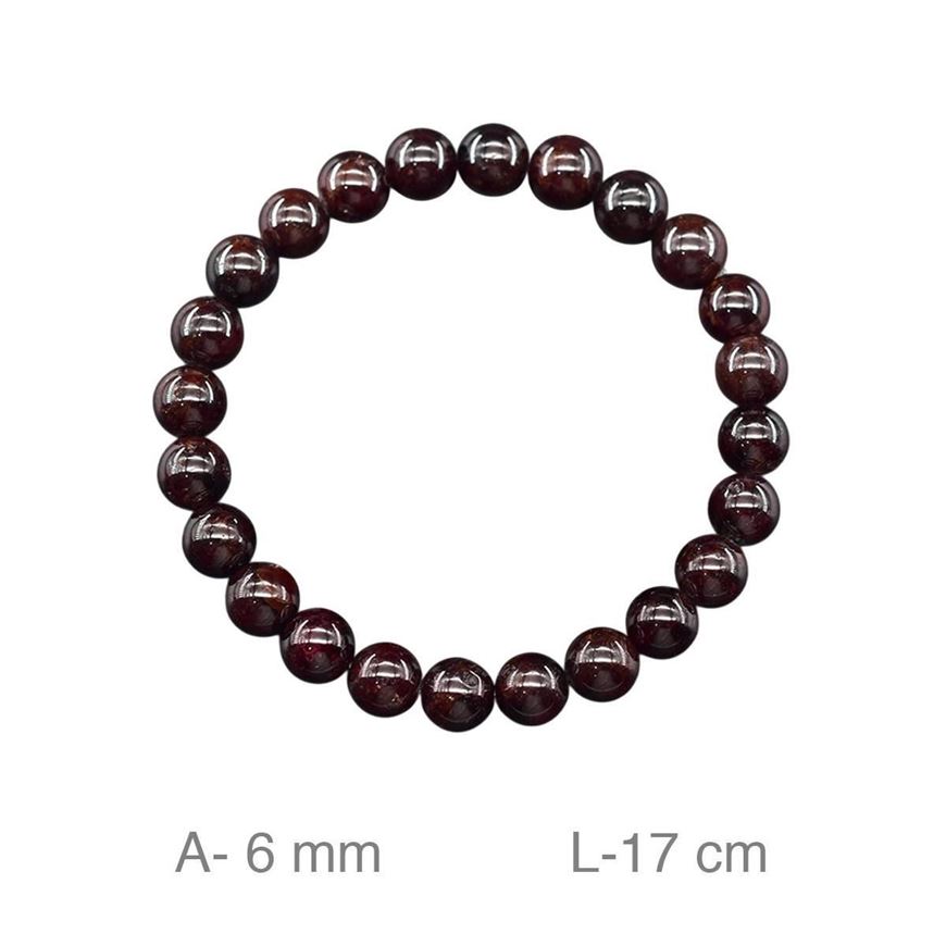 Foto de Pulsera piedra natural granate 6mm
