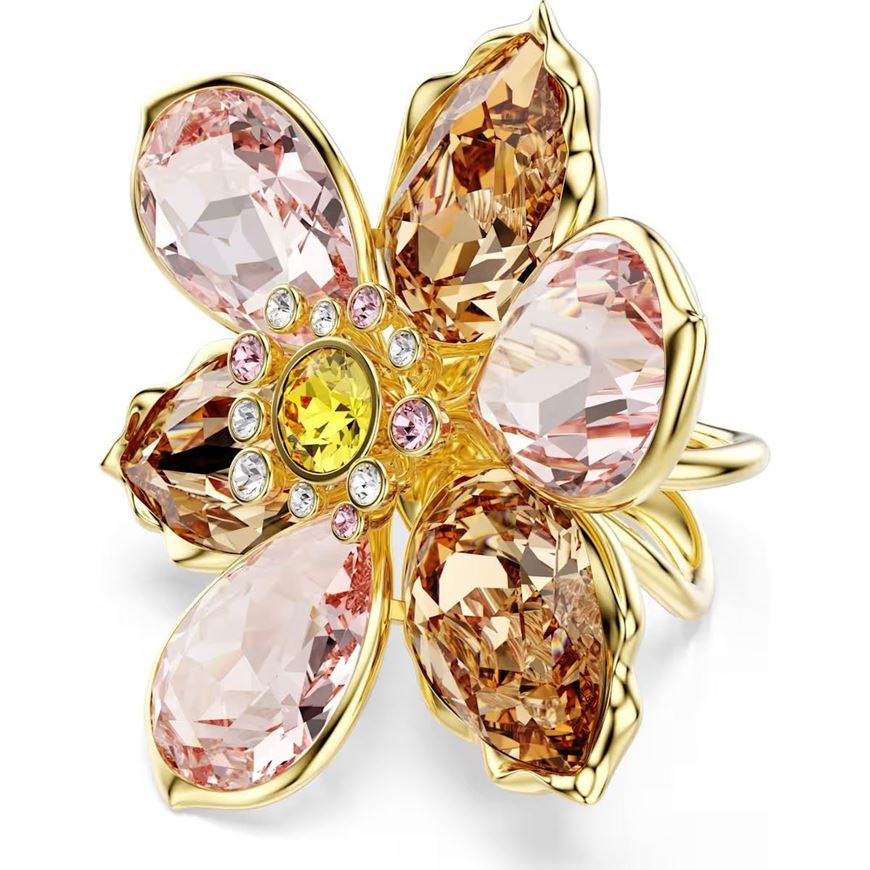Foto de Anillo Idlyllia anillo flor multicolor baño oro