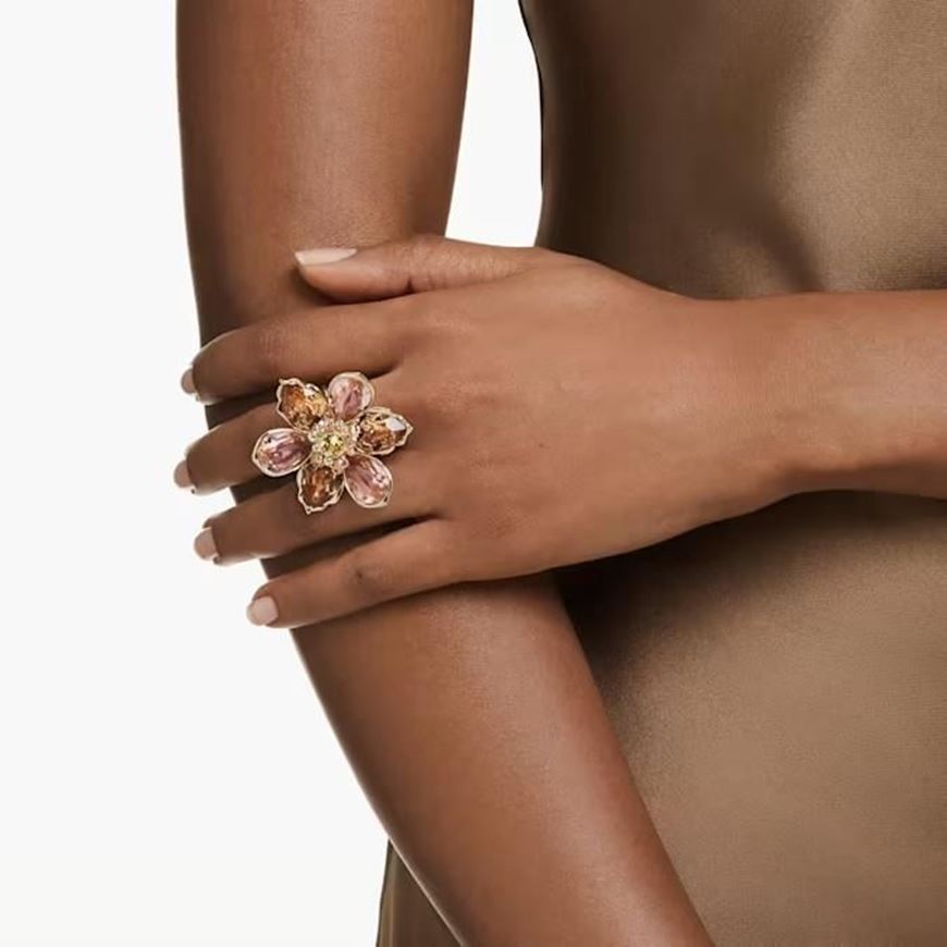 Foto de Anillo Idlyllia anillo flor multicolor baño oro
