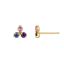 Foto de Pendientes carré con circonitas azules, morado y rosas oro amarillo 18kt