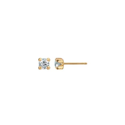 Foto de Pendientes punto de luz 4mm en oro amarillo 18kt y circonitas blancas