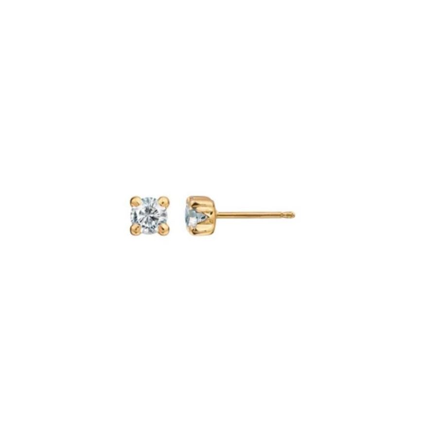 Foto de Pendientes punto de luz 4mm en oro amarillo 18kt y circonitas blancas