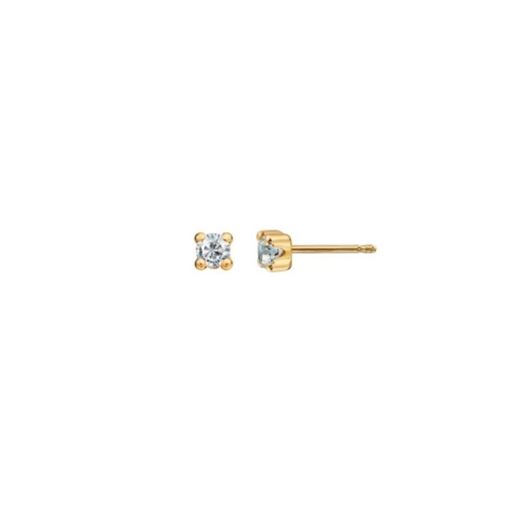 Foto de Pendientes punto de luz 3mm en oro amarillo 18kt y circonitas blancas