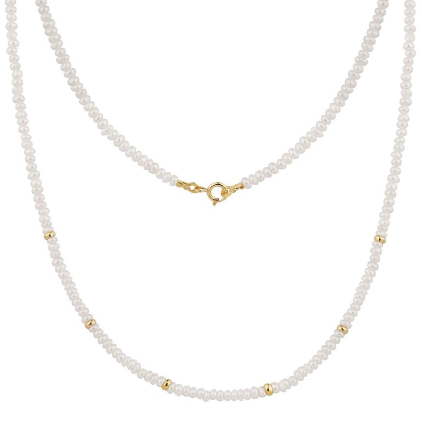 Foto de Gargantilla de perlas mini en oro amarillo 18kt
