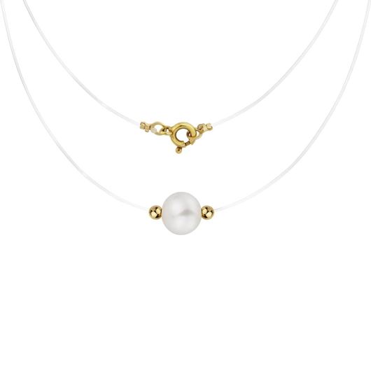Foto de Gargantilla Sedal y perla cultivada 7mm en oro amarillo 18kt