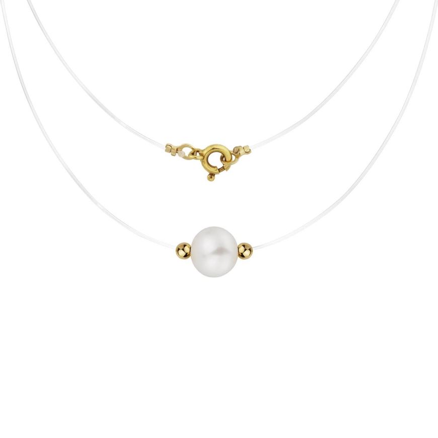 Foto de Gargantilla Sedal y perla cultivada 7mm en oro amarillo 18kt