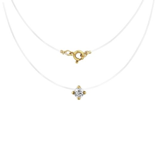 Foto de Gargantilla Sedal de punto de luz 4mm en oro amarillo 18kt y circonita blanca