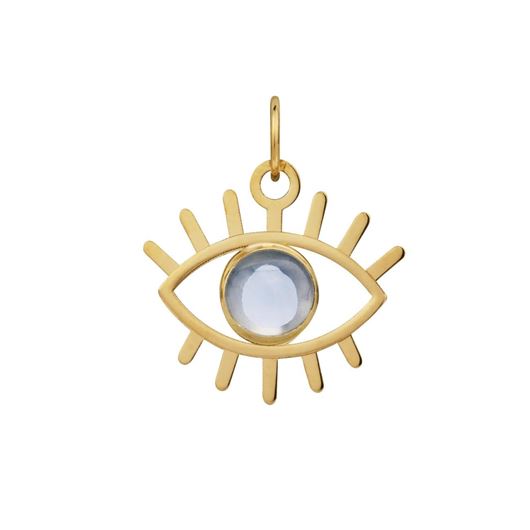 Foto de Colgante Ojo Nazar cabujón azul en oro amarillo 18kt