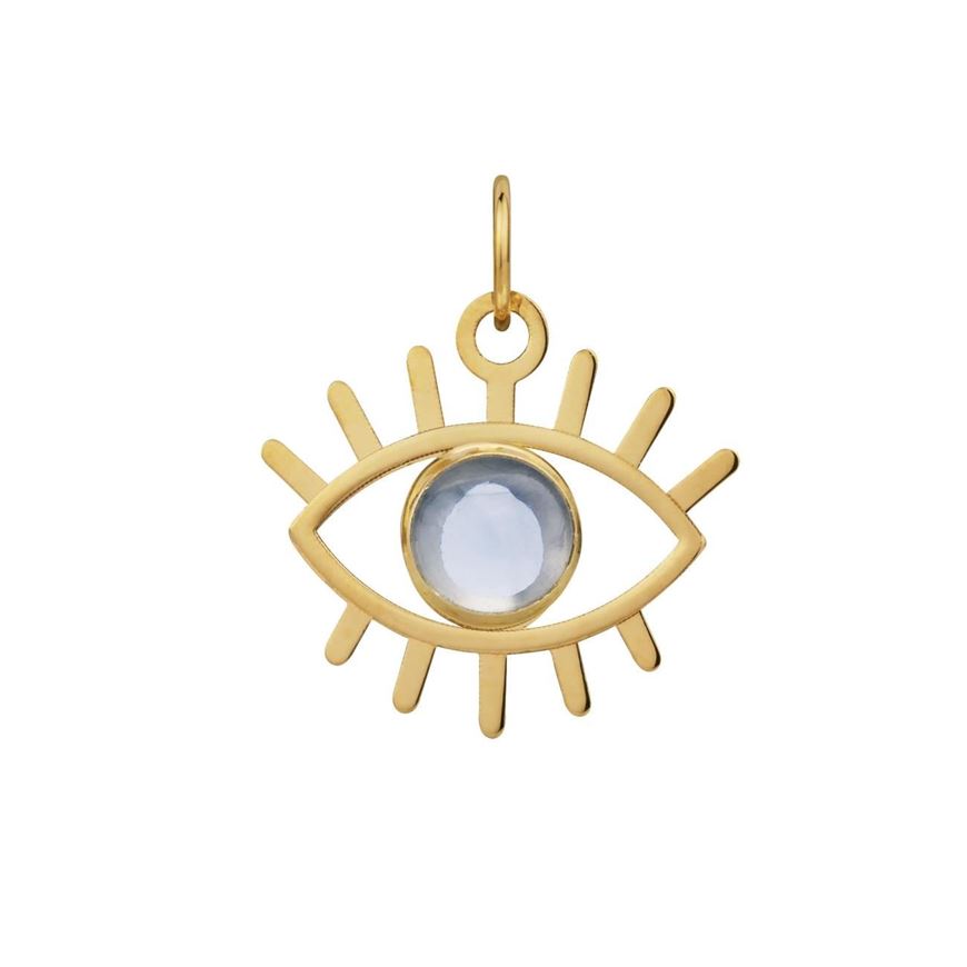 Foto de Colgante Ojo Nazar cabujón azul en oro amarillo 18kt