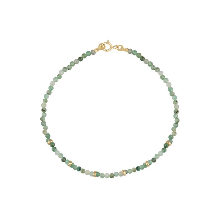 Foto de Pulsera Chic cuentas esmeraldas en oro amarillo 18kt