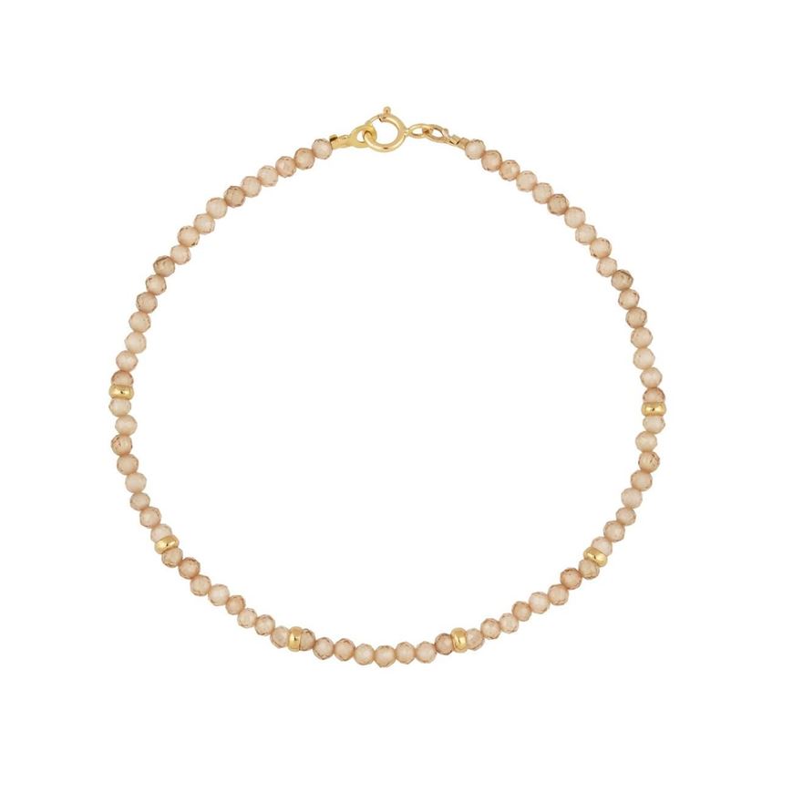 Foto de Pulsera Chic cuentas circonitas champagne 2mm en oro amarillo 18kt