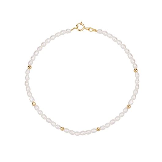 Foto de Pulsera Chic Perlas grano y bolitas en oro amarillo 18kt