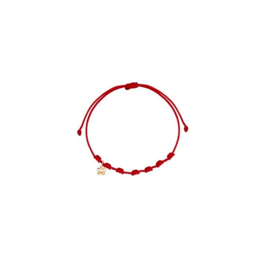 Foto de Pulsera 7 nudos flor mini nylon en oro amarillo 18kt