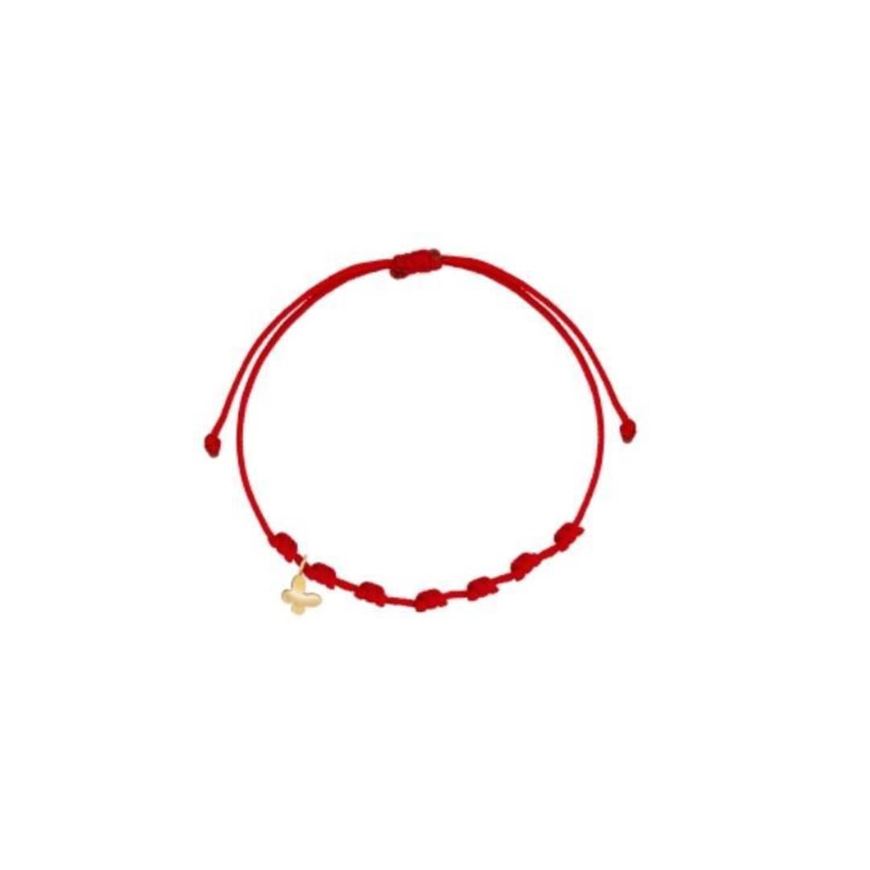 Foto de Pulsera 7 nudos Mariposa mini nylon en oro amarillo 18kt