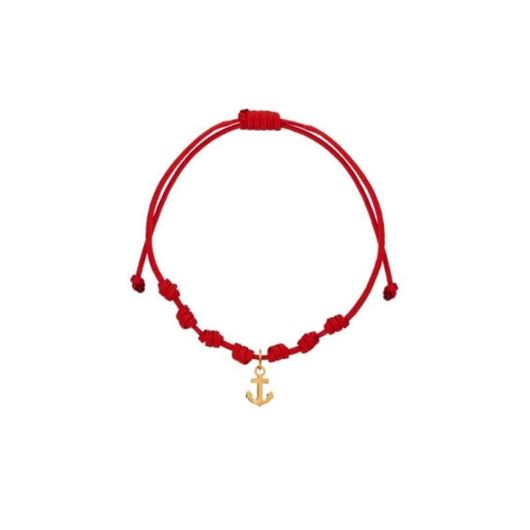 Foto de Pulsera 7 nudos Ancla de la suerte mini nylon en oro amarillo 18kt