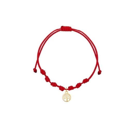 Foto de Pulsera 7 nudos Árbol de la vida mini nylon en oro amarillo 18kt