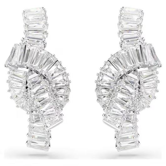 Foto de Pendientes Matrix nudo baño rodio, talla baguette
