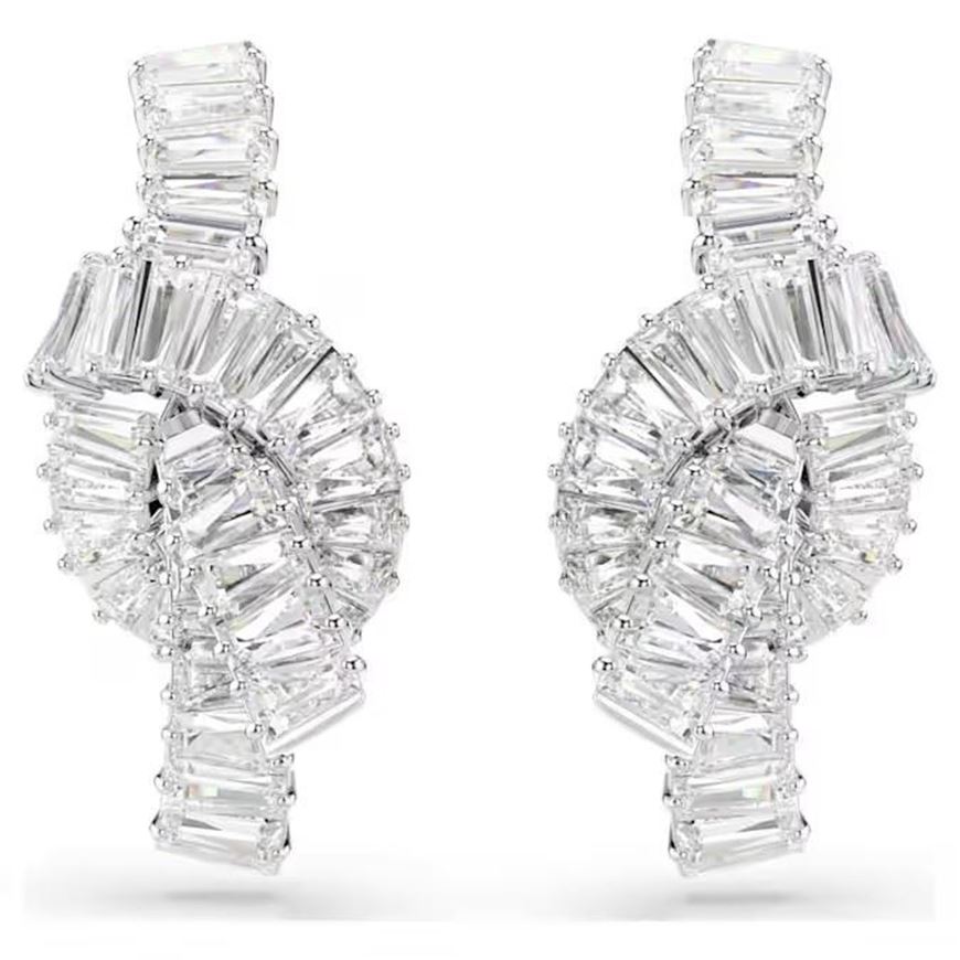 Foto de Pendientes Matrix nudo baño rodio, talla baguette