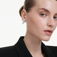Foto de Pendientes Matrix nudo baño rodio, talla baguette