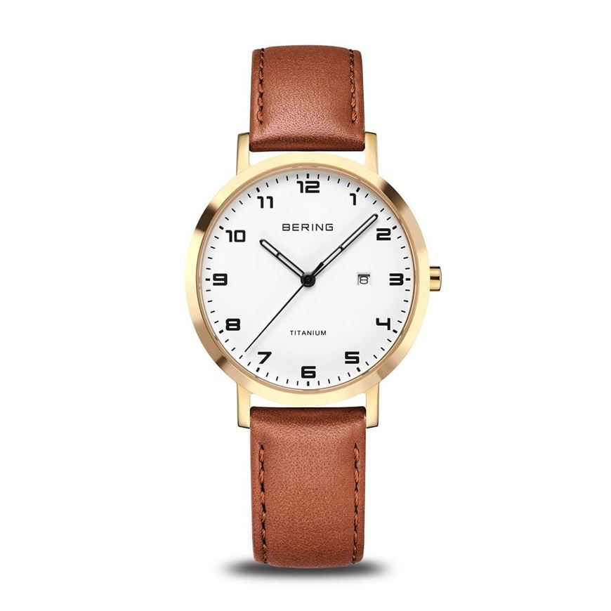 Foto de Reloj Bering Titanio baño oro pulido 34mm