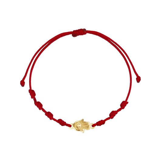 Foto de Pulsera 7 nudos Mano de fátima en oro amarillo 18kt