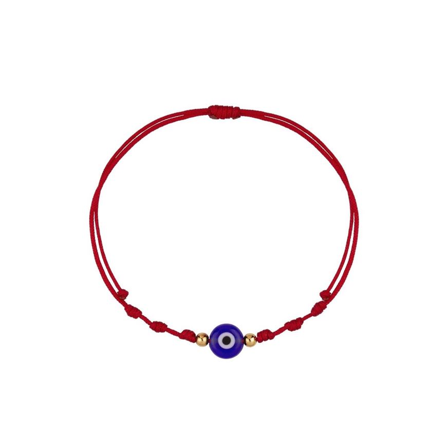 Foto de Pulsera 7 nudos Ojo crital bolas en oro amarillo 18kt