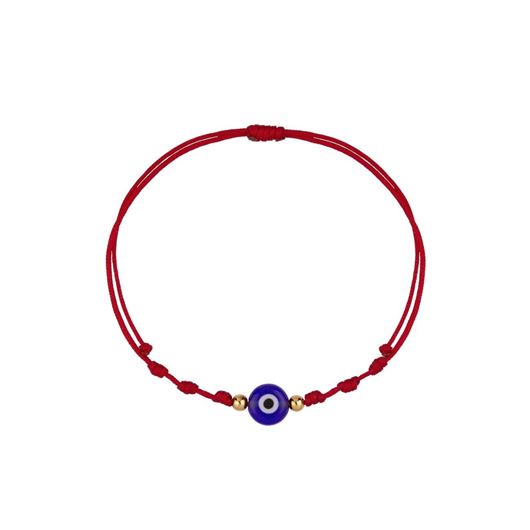 Foto de Pulsera 7 nudos Ojo crital bolas en oro amarillo 18kt