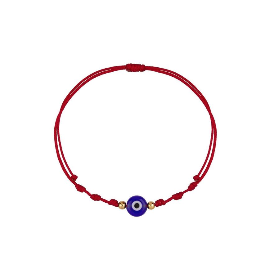 Picture of Pulsera 7 nudos Ojo crital bolas en oro amarillo 18kt