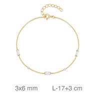 Picture of Pulsera de plata baño de oro con circonitas baguette