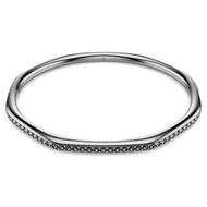 Foto de Brazalete Dextera Forma octagonal, Talla redonda, Blanco, Baño de rutenio Talla L