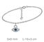 Foto de Pulsera de plata baño de rodio con ojo turco y circonitas