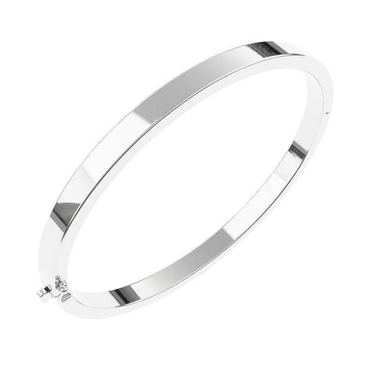 Foto de Pulsera de caña tubo cuadrado 5mm grosor en oro blanco 18kt