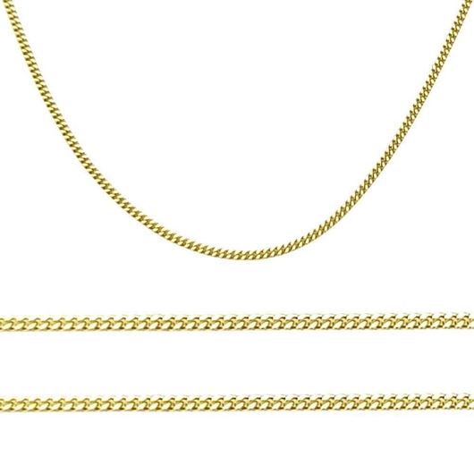 Foto de Cadena oro amarillo 18kt, eslabón barbado tupido plano, grosor 1,70mm, longitud 50cm