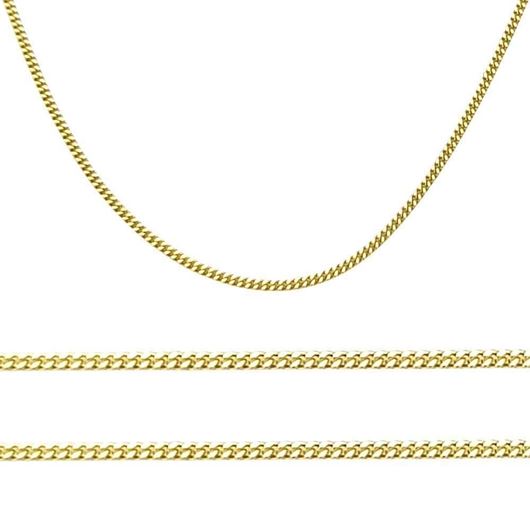 Foto de Cadena oro amarillo 18kt, eslabón barbado tupido plano, grosor 1,70mm, longitud 50cm