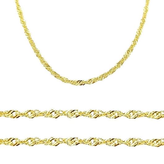 Foto de Cadena oro amarillo 18kt, eslabón singapur, grosor 1,50mm, longitud 50cm