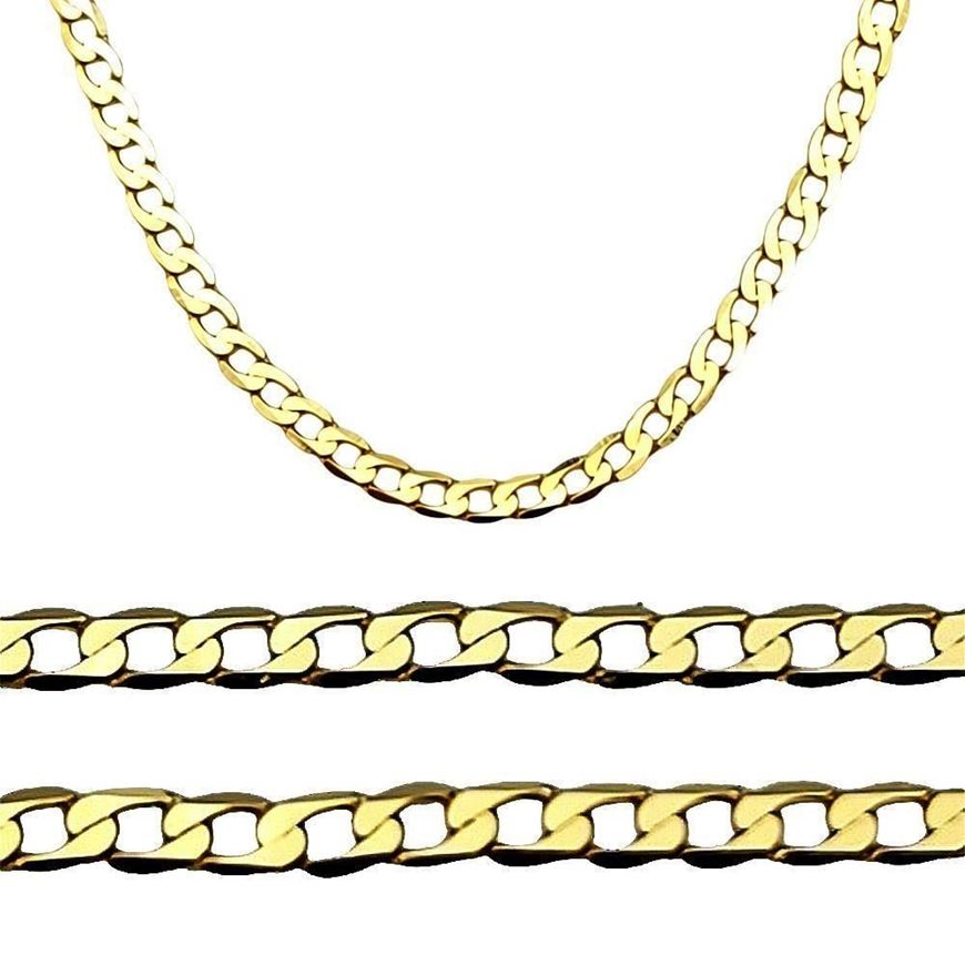 Foto de Cadena oro amarillo 18kt, eslabón barbado diamantado extraplano, grosor 1,90mm, longitud 45cm