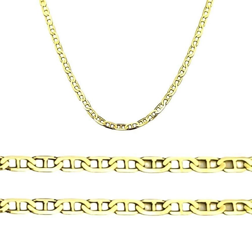Foto de Cadena oro amarillo 18kt, eslabón travesino plano, grosor 1,50mm, longitud 45cm