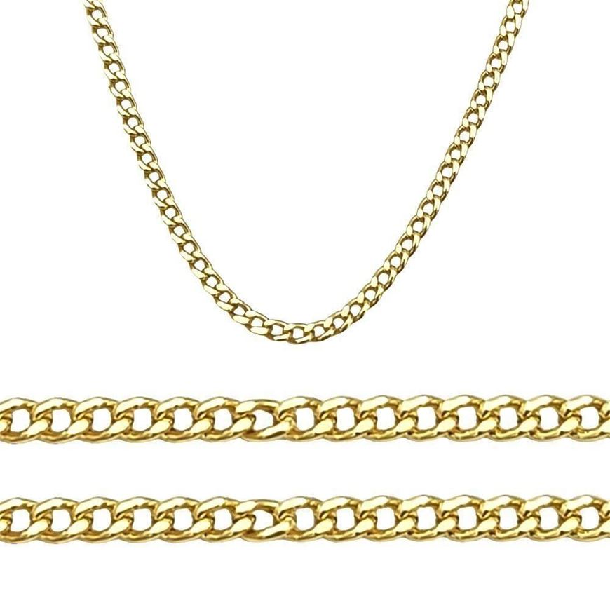 Foto de Cadena oro amarillo 18kt, eslabón barbado lapidado, grosor 1,90mm, longitud 45cm