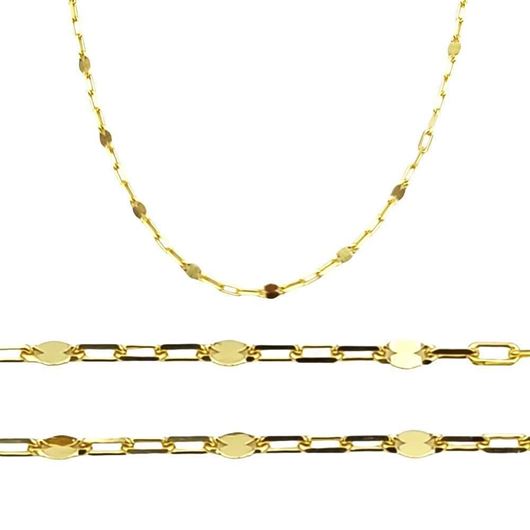 Foto de Cadena oro amarillo 18kt, eslabón fantasía , grosor 1,20mm, longitud 50cm