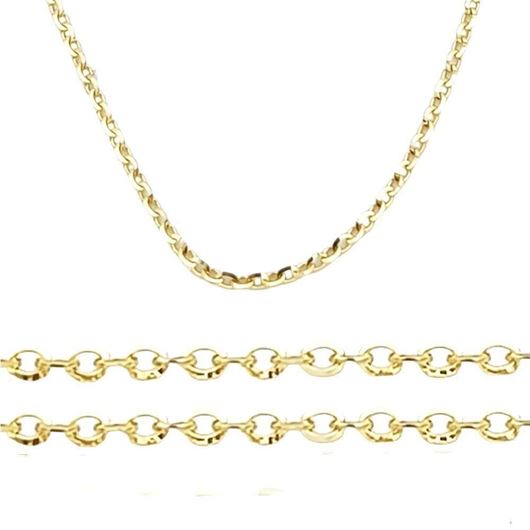 Foto de Cadena oro amarillo 18kt, eslabón forzado redondo diamantado, grosor 0,60mm, longitud 50cm