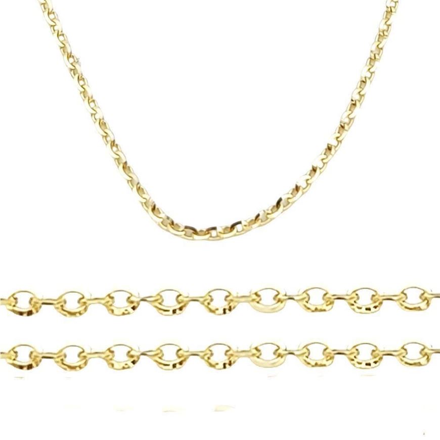 Foto de Cadena oro amarillo 18kt, eslabón forzado redondo diamantado, grosor 0,60mm, longitud 50cm