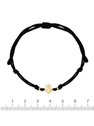 Foto de Pulsera 7 nudos Buho de la suerte mini nylon negro