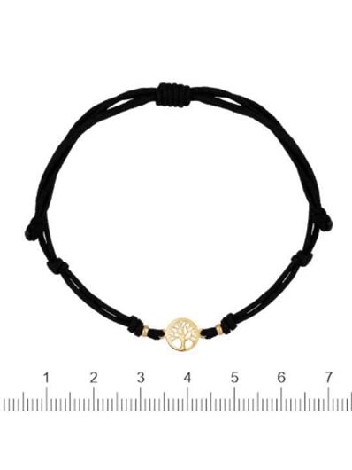 Foto de Pulsera 7 nudos Árbol de la vida nylon negro