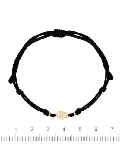 Foto de Pulsera 7 nudos Mano Hamsa nylon negro