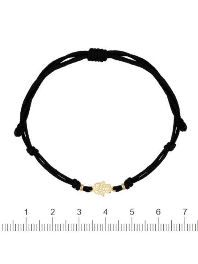 Foto de Pulsera 7 nudos Mano Hamsa nylon negro