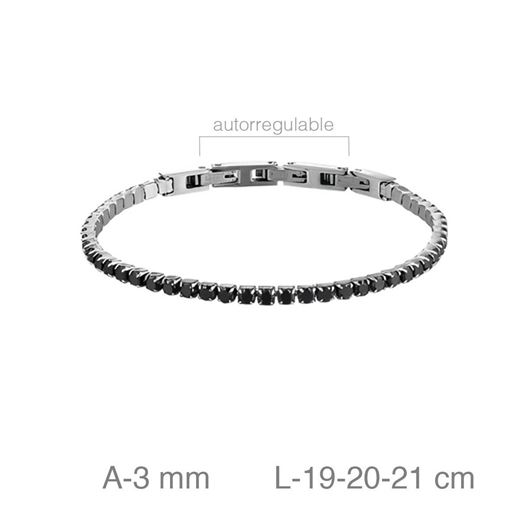 Foto de Pulsera acero rievere con circonitas negras