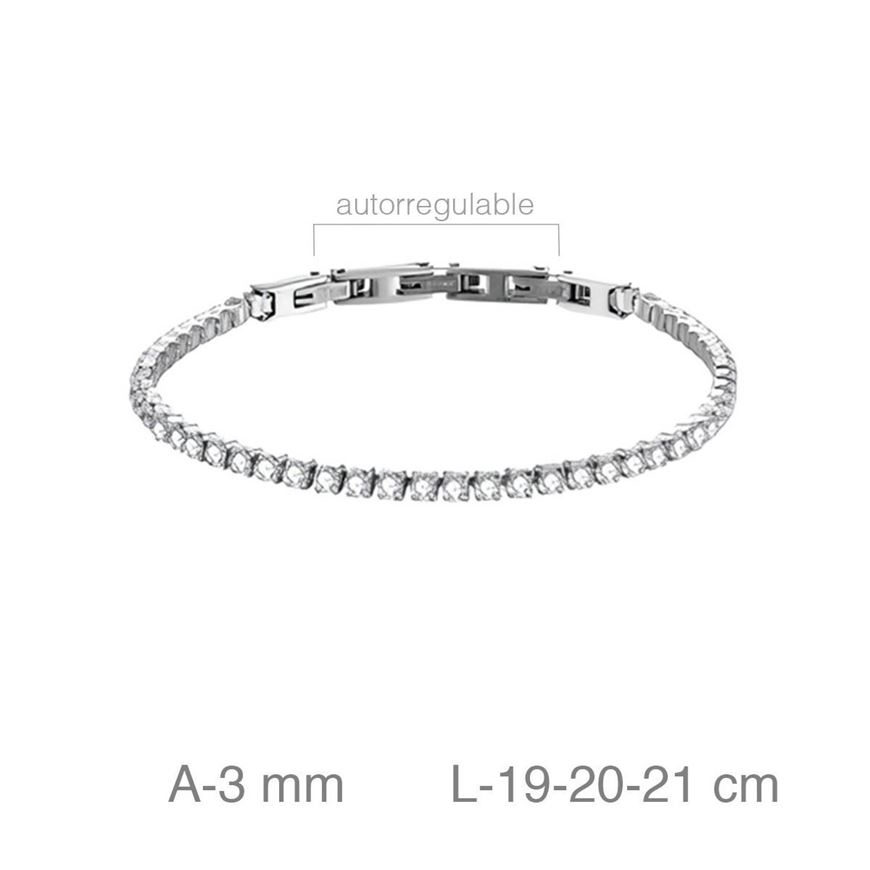 Foto de Pulsera acero riviere con circonitas blancas