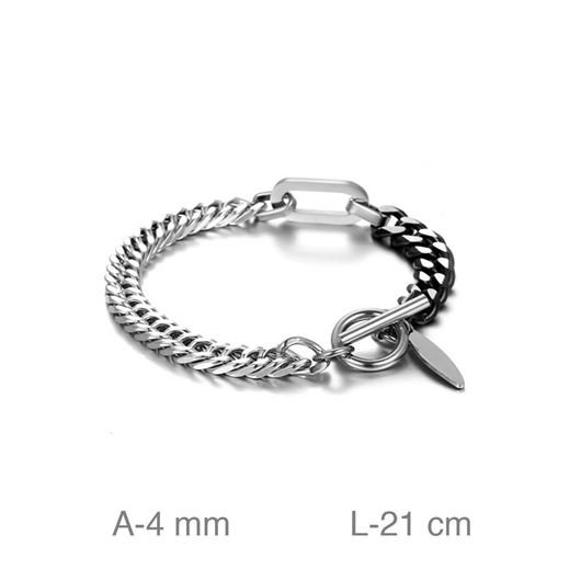 Foto de Pulsera acero eslabones combinados