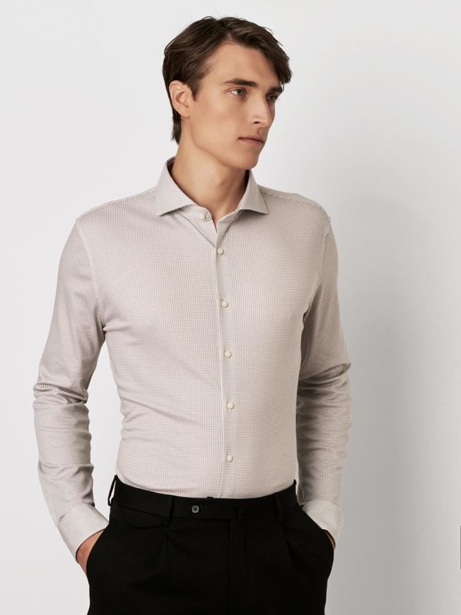 Foto de Camisa Essential Hai estampado pata de gallo gris