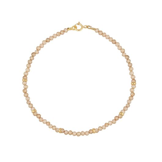 Foto de Pulsera Chic cuentas circonitas champagne 2mm en oro amarillo 18kt 16cm